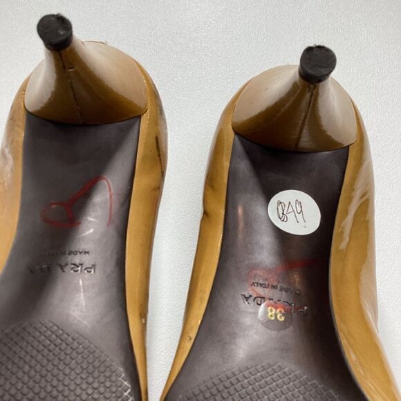 Prada Patent Leather Tan Brown  Pumps Size EU 38 - Picture 10 of 16